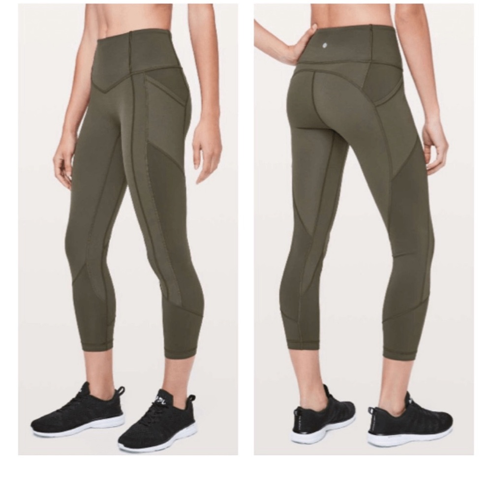 Lululemon Dark Olive Green Cropped Leggings